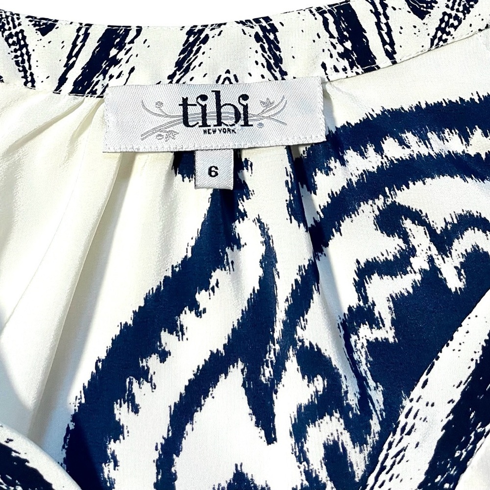 NWOT Tibi Paisley Chevron 3/4 Sleeve Print Shift Dress Size 6 - Picture 2 of 3